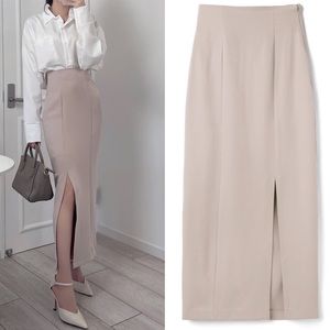 NWT long slit skirt beige size XS-S GRL Japan